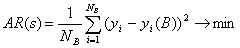 AR(s) = 1/N SUM (yi - yi(B))^2